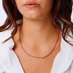 Bracelet élastique 3 tours en argent - Miyukis Violet TAILLE S