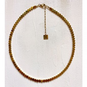Collier LOVE GOLD - Coeurs en Hématites dorées - MAISON 91