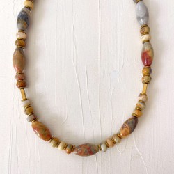 Collier TOBAL doré - Agates & Hématites dorées