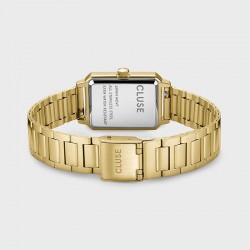 Coffret Montre Fluette dorée, cadran rectangle & bracelet oyster