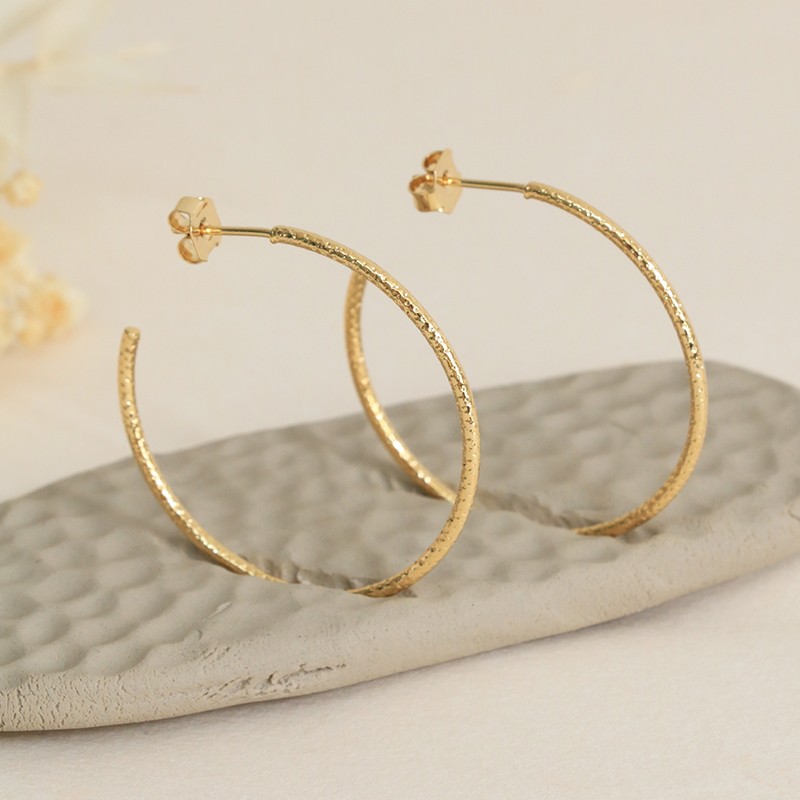 Boucles d'Oreilles Créoles Les Essentiels - Fil piqueté - Aurélie Joliff