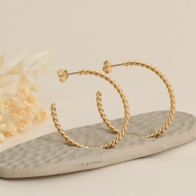 Boucles d'Oreilles Créoles Les Essentiels - Fil torsadé - Aurélie Joliff