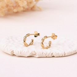 Boucles d'Oreilles Mini Créoles Les Essentiels - Fil diamanté