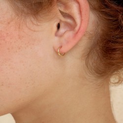 Boucles d'Oreilles Mini Créoles Les Essentiels - Fil piqueté - Aurélie Joliff