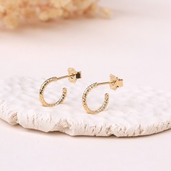 Boucles d'Oreilles Mini Créoles Les Essentiels - Fil piqueté