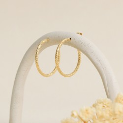 Boucles d'Oreilles Petites Créoles Les Essentiels - Fil piqueté - Aurélie Joliff