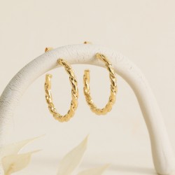 Boucles d'Oreilles Petites Créoles Les Essentiels - Fil diamanté