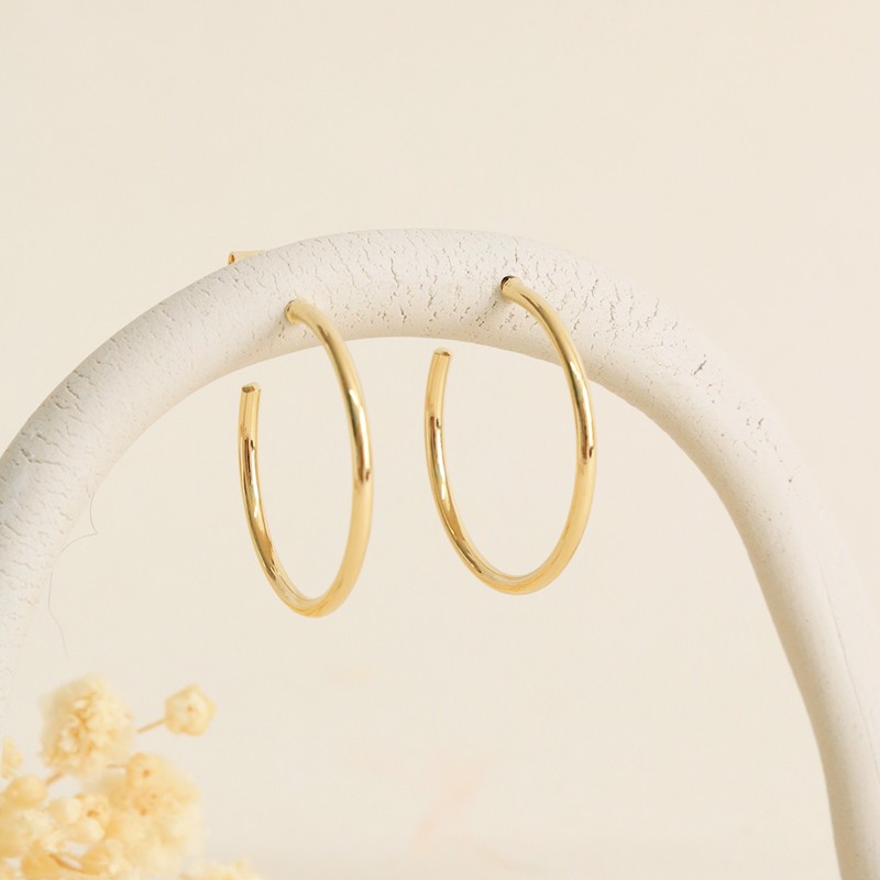 Boucles d'Oreilles Petites Créoles Les Essentiels - Fil lisse - Aurélie Joliff
