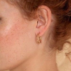 Boucles d'Oreilles Double Créoles Les Essentiels - Fil diamanté - Aurélie Joliff