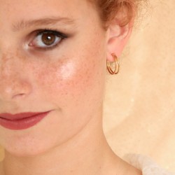 Boucles d'Oreilles Double Créoles Les Essentiels - Fil lisse