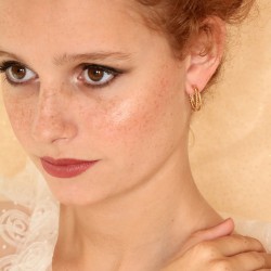 Boucles d'Oreilles Double Créoles Les Essentiels - Fil torsadé