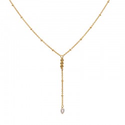 Collier CHAPELET CHIARA chaîne doré & Goutte Or - Une à Une