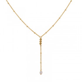 Collier CHAPELET CHIARA chaîne doré & Goutte Or - Une à Une