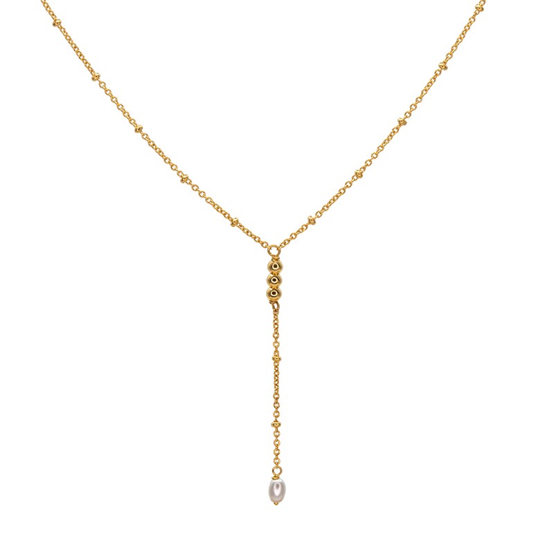 Collier CHAPELET CHIARA chaîne doré & Goutte Or - Une à Une