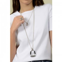 Collier sautoir ESTRIBO Métal et Cuir - Chaîne fantaisie & Pendentif Etrier