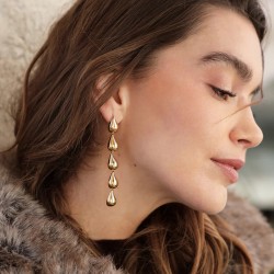 Boucles d'oreilles CAMILLE Or - Cascade de Gouttes - WAEKURA
