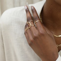 Bague large NELLY ajustable & Noeud strié