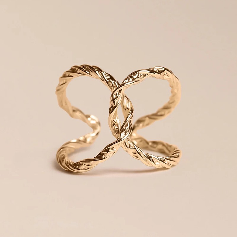 Bague large NELLY ajustable & Noeud strié