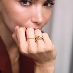 Bague fine ROMANE ajustable & Anneaux entrelacés