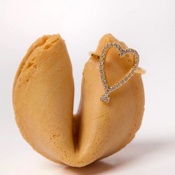 Bague fine TWIN HEART Or & Coeur Zircons blancs TAILLE 52