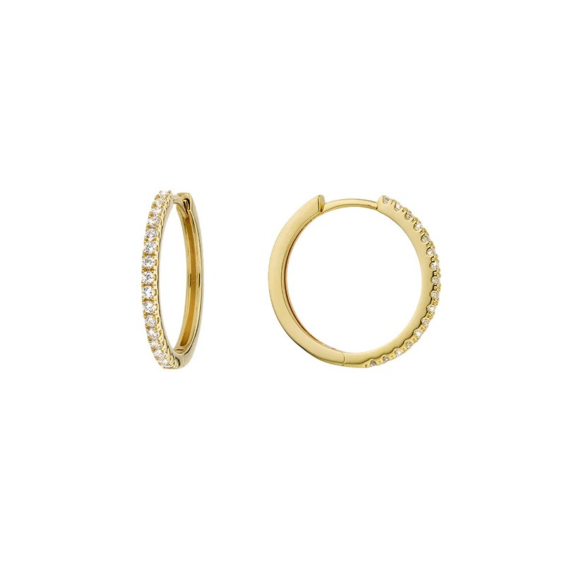 Boucles d'oreilles LOVELY DELHI Or - Créoles & Cristaux blancs