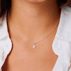 Chaîne fine Le Cercle Etoilé en argent - Pendentif Etoile zirco