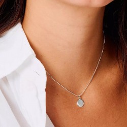 Collier Chaîne fine en argent PASTILLE CISELEE