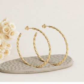 Boucles d'Oreilles Grandes Créoles Les Essentiels - Fil diamanté - AURELIE JOLIFF