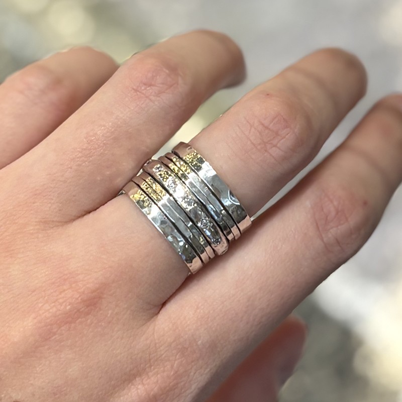 Bague Tube en Argent Anneaux & zircons - LA SUBLIME THEMA