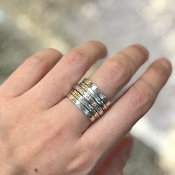 Bague Tube en Argent Anneaux & zircons - LA SUBLIME TAILLE 60