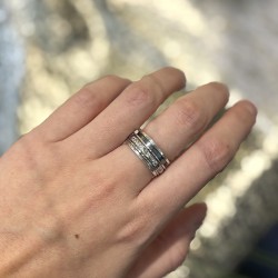 Bague en Argent Anneaux & zircons - L'ALLIANCE TAILLE 58