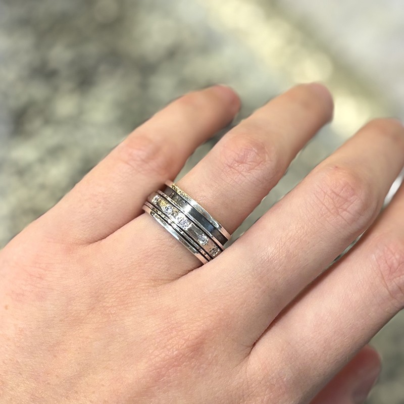 Bague en Argent Anneaux & zircons - L'ALLIANCE