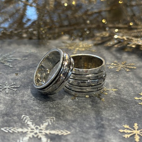 Ancienne Bague En Argent Massif 925 Jonc Alliance Anneaux Créateur triangle