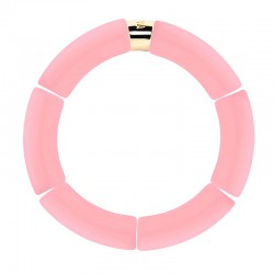 Bracelet jonc élastiqué BRASIL RIVIERA 2 - Rose marbré - PARABAYA