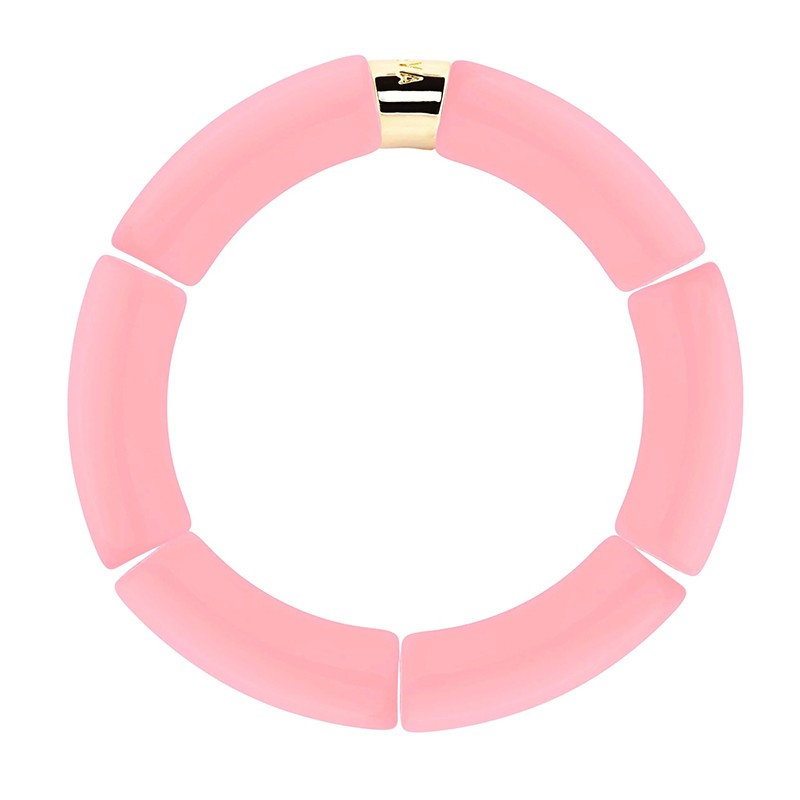 Bracelet jonc élastiqué BRASIL RIVIERA 2 - Rose marbré - PARABAYA