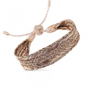 Bracelet NERRY 1 PEACH SILVER GINGER - fils d'or tressés - Maaÿaz