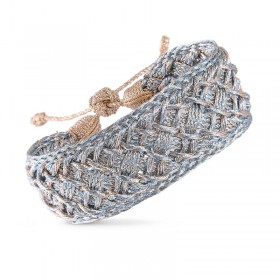 Bracelet LEAF 1 ROSE GOLD CHROME - fils d'or tressés - Maaÿaz