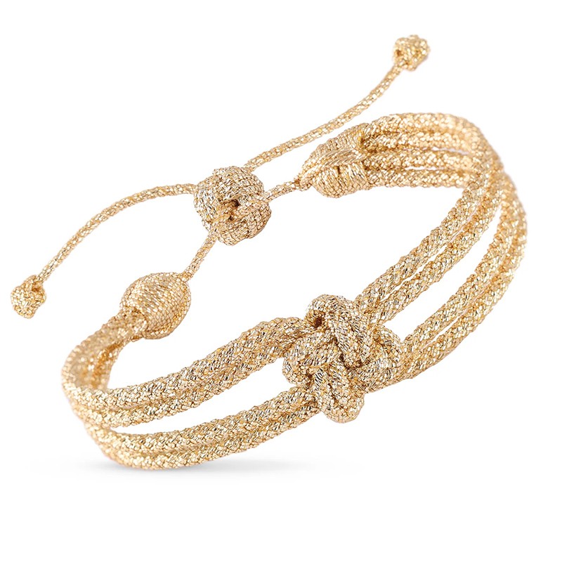 Bracelet ajustable MAXI IRIS - Fils d'or tressés - Maaÿaz