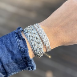 Bracelet LEAF 1 ROSE GOLD CHROME - fils d'or tressés