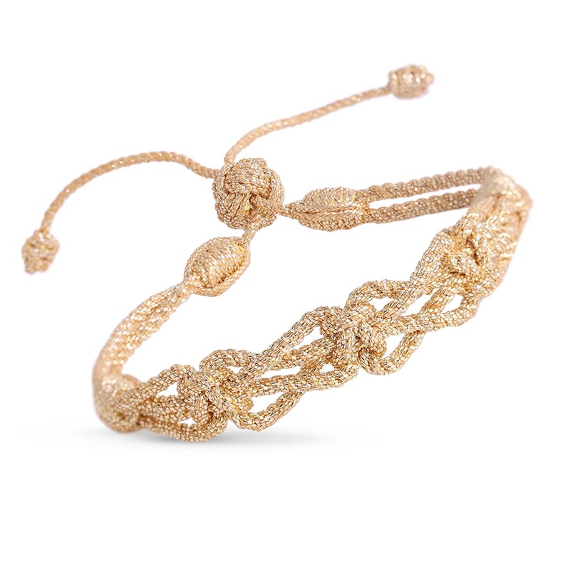Bracelet ajustable AMARA - Fils d'or tressés