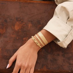 Bracelet ajustable AMARA - Fils d'or tressés
