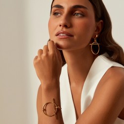 Boucles d'oreilles Créoles ORIGINES SLIM métal - Anneau & Barrette