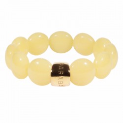 Bracelet élastiqué BOMBOM OLALA BEURRE - Perles pastilles bombées jaune - PARABAYA