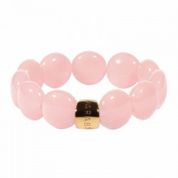 Bracelet élastiqué BOMBOM OLALA ROSSADO - Perles pastilles bombées rose clair - PARABAYA