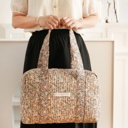 Sac Week-end Harmonie Florale - Vert rose & beige