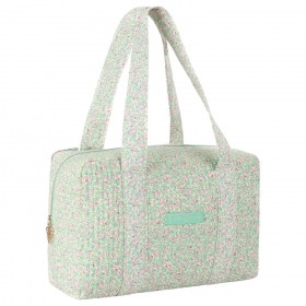 Sac Week-end Prairie Enchantée - Rose vert & blanc - La P'tite cachottière