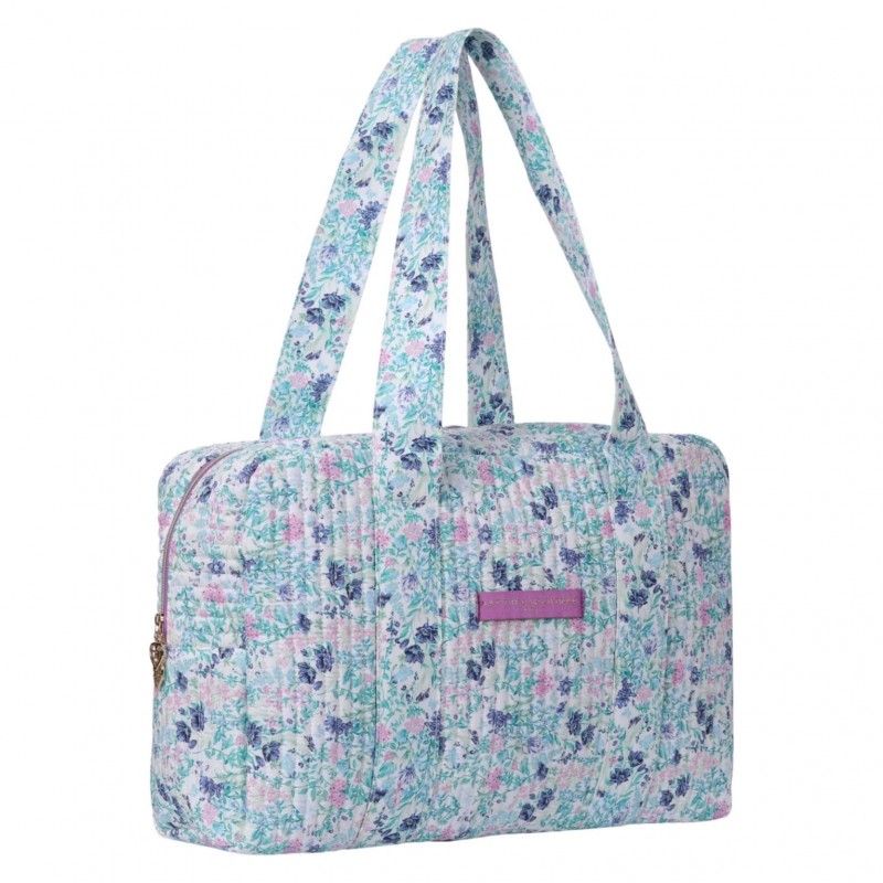 Sac Week-end Rosée Matinale - Bleu rose & vert - La P'tite Cachottière