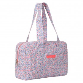 Sac Week-end Confettis Floraux - Rose bleu vert & orange - La P'tite Cachottière