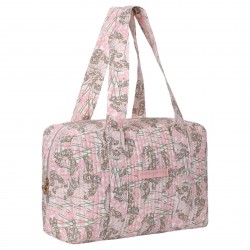 Sac Week-end Eveil Botanique - Rose vert & blanc - La P'tite Cachottière