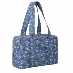 Sac Week-end Harmonie Végétale - Violet bleu vert & blanc - La P'tite Cachottière